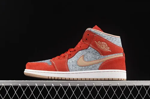 All categories Air Jordan Jordan series basketball shoes Air Jordan 1 Mid G version pure original Levi's x Air Jordan 1 Mid "Denim" AJ1 Joe 1 Levi's denim mid-top basketball shoes DM4352-600